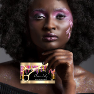 Carte De Visite Ciseaux de coiffeur moderne Parties scintillant vi