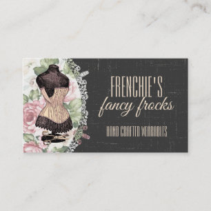 Carte De Visite Ciseaux de corset chic Shabby couturant des coutur