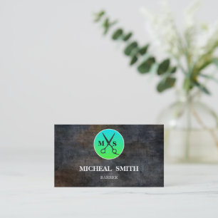 Carte De Visite Ciseaux de monogramme Vintage de barbier à Cool si