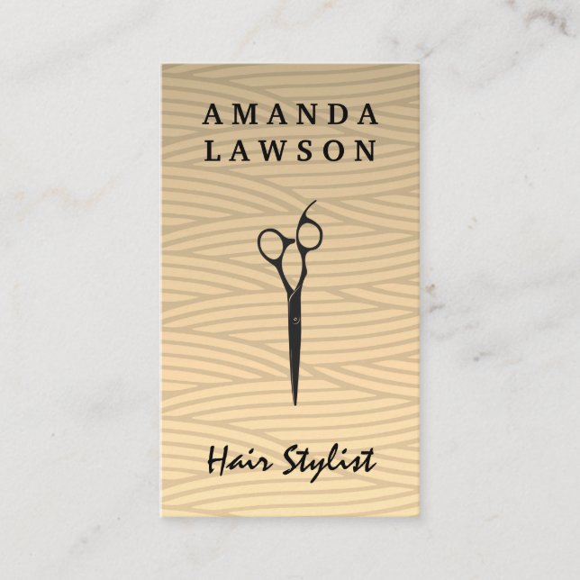 Carte De Visite Ciseaux de salon | Motif de tissage (Devant)