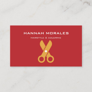 Carte De Visite Ciseaux dorés de coiffeur moderne