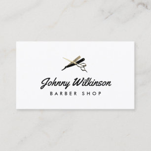 Carte De Visite Ciseaux et rasoir barbier