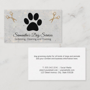 Carte De Visite Ciseaux fantaisistes   Chien Paw