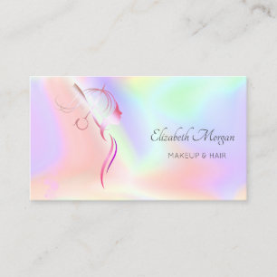 Carte De Visite Ciseaux modernes silhouette de visage holographiqu