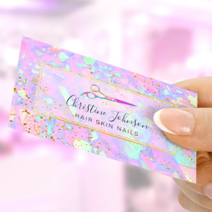 Carte De Visite ciseaux sur arrière - plan pastel parties scintill