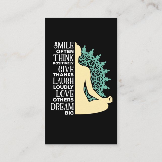 Carte De Visite Citation de la méditation bouddhiste yoga (Devant)