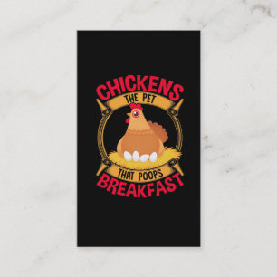 Carte De Visite Citation De Poulet Drôle Petit Déjeuner Poop Hen