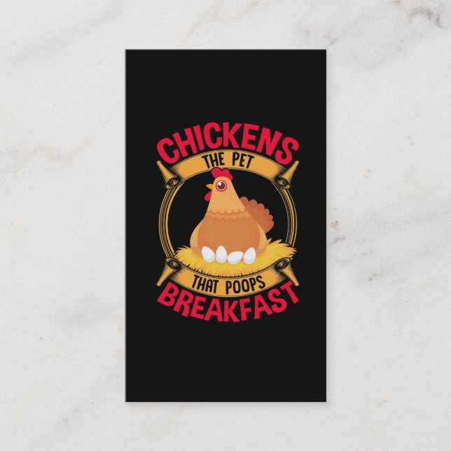 Carte De Visite Citation De Poulet Drôle Petit Déjeuner Poop Hen F (Devant)