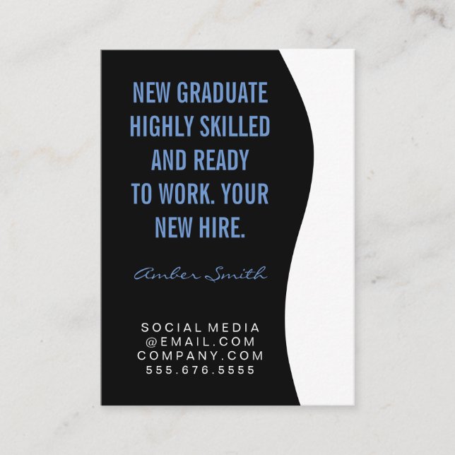 Carte De Visite Citation en gras / Bleu (Devant)