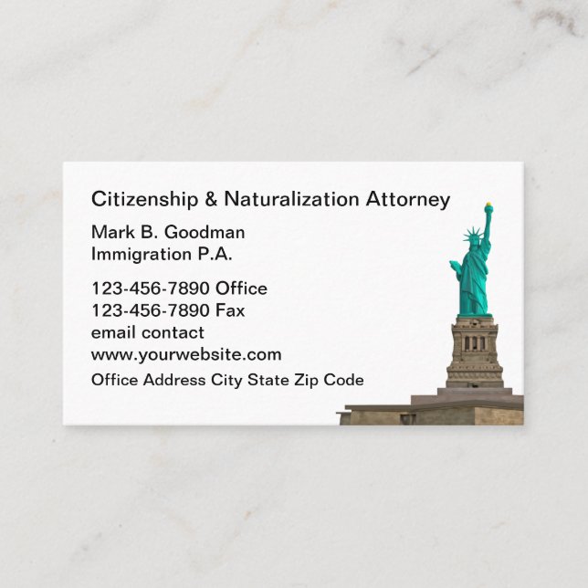 Carte De Visite Citoyenneté Et Avocat De La Naturalisation (Devant)