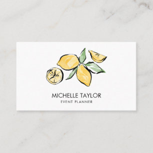 Carte De Visite Citron Été Tropical Citrus Moderne Fille Événement