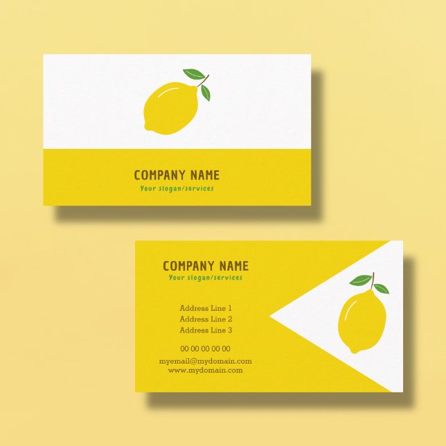 Carte de visite citron jaune (Yellow Lemon Business Card)