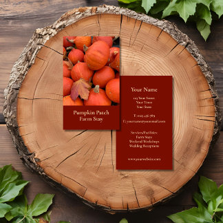 Carte De Visite Citrouille orange rustique