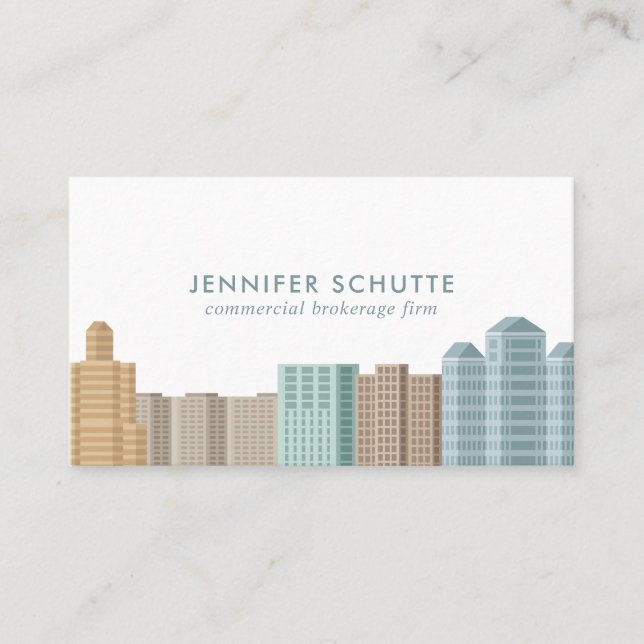 Carte De Visite City Skyline Agent immobilier professionnel (Devant)