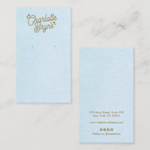 Carte De Visite Clair bleu Calligraphie Script Earring Business