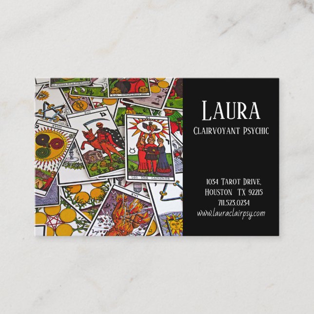 Carte De Visite Clairvoyant Tarot Psychique (Devant)