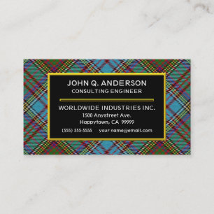 Carte De Visite Clan écossais Anderson Tartan Plaid