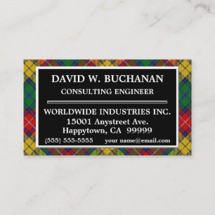 Carte De Visite Clan écossais Buchanan Tartan Plaid