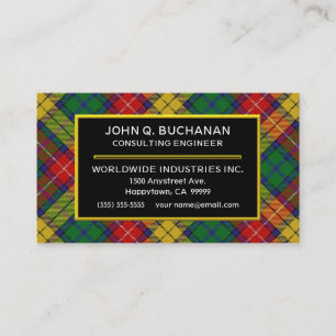 Carte De Visite Clan écossais Buchanan Tartan Plaid