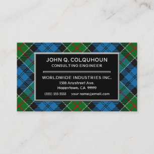 Carte De Visite Clan écossais Colquhoun Tartan Plaid