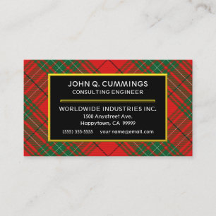 Carte De Visite Clan écossais Cumul Tartan Rouge Plaid