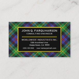 Carte De Visite Clan écossais Farquharson Tartan Plaid