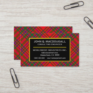 Carte De Visite Clan écossais MacDougall Tartan Plaid