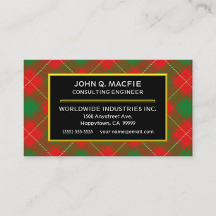 Carte De Visite Clan écossais MacFie Tartan Plaid