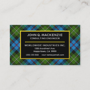 Carte De Visite Clan écossais MacKenzie Tartan Plaid