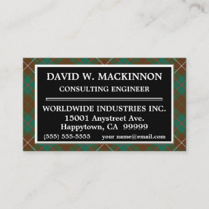 Carte De Visite Clan écossais MacKinnon Chasse Tartan Plaid