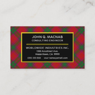 Carte De Visite Clan écossais MacNab Tartan Plaid
