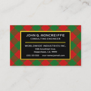 Carte De Visite Clan écossais Moncreiffe Tartan Plaid