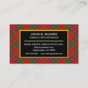 Carte De Visite Clan écossais Munro Tartan Plaid