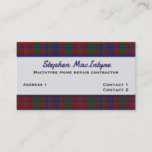 Carte De Visite Clan MacIntyre Tartan Plaid personnalisé