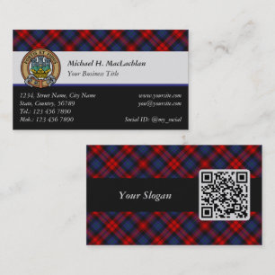 Carte De Visite Clan MacLachlan Crest sur Tartan