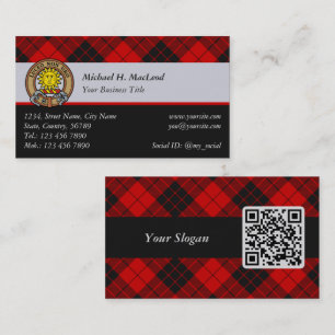 Carte De Visite Clan Macleod de Raasay Tartan