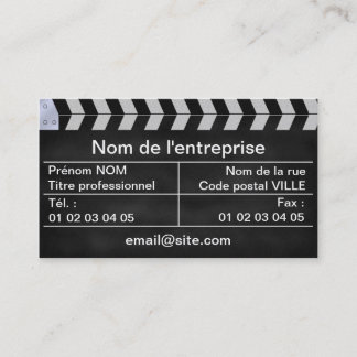 Carte De Visite clap cinéma