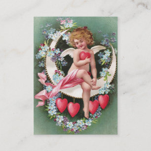 Carte De Visite Clapsaddle : Ange sur une lune 1 de faucille