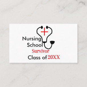Carte De Visite Classe de survivant de l'école de soins infirmiers