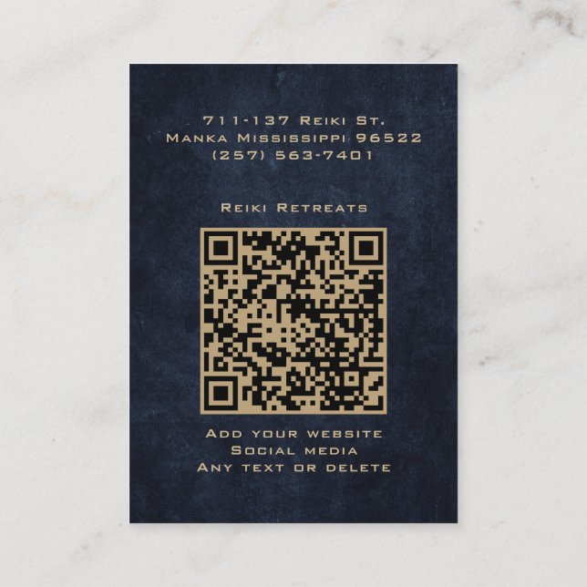 Carte De Visite Classé élégant Mandala Chic Luxury Gold Navy Blue (Dos)