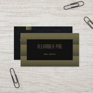 Carte De Visite Classé Simple Elegant Black Gold Professionnel