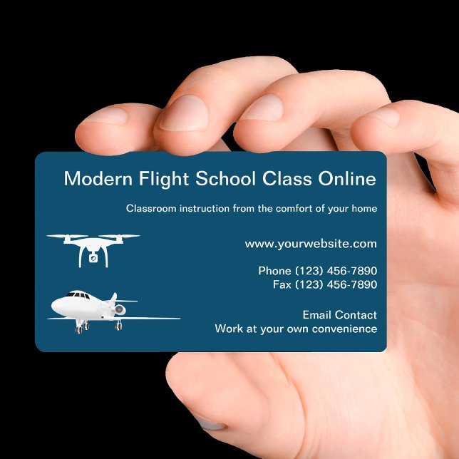 Carte De Visite Classes De Pilote D'Avion Et De Drone En Ligne (Créateur téléchargé)