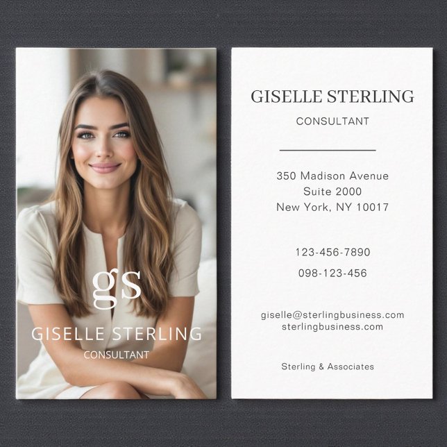 Carte De Visite Classic Consultant Professional Photo  (Créateur téléchargé)