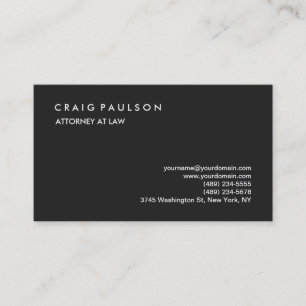 Carte De Visite Classical Elegant Plain Professional Grey