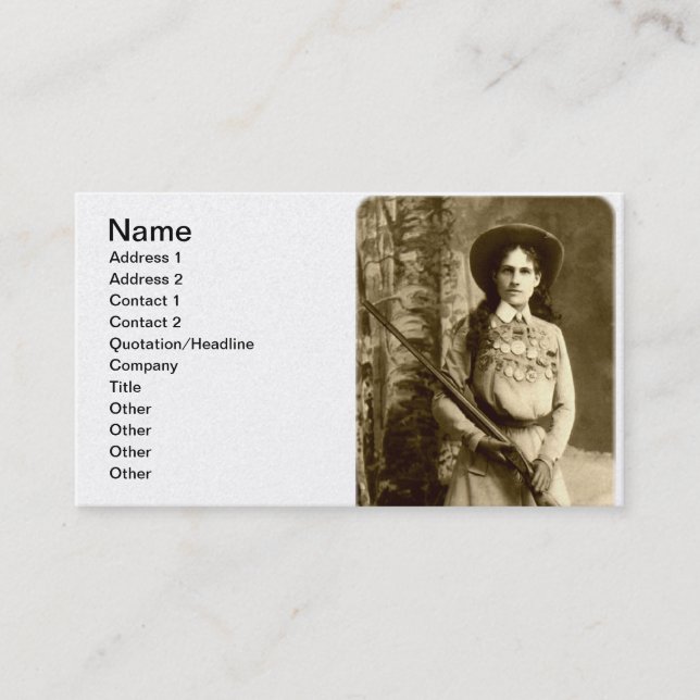 Carte De Visite Classique Annie Oakley (Devant)