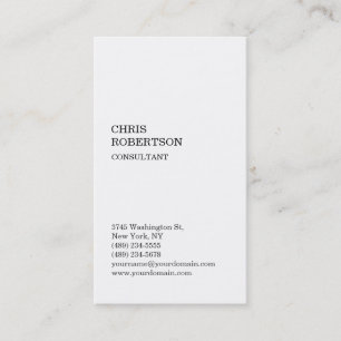 Carte de visite classique blanc séduisant