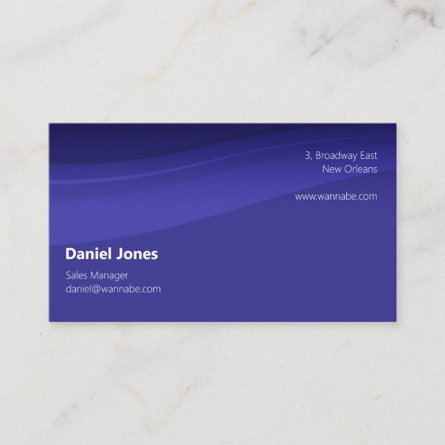 Carte De Visite Classique bleu foncé personnalisable (Devant)