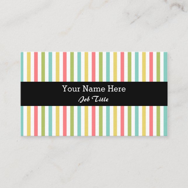 Carte de visite classique Dazzle Stripe noir (Devant)