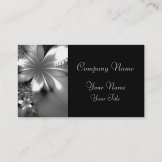Carte de visite classique fleur grise