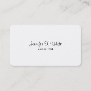 Carte De Visite Classique minimaliste Blanc Professionnel Plain
